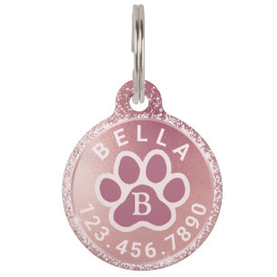 Placa Para Mascotas Nombre y teléfono de monograma Etiqueta de masco
