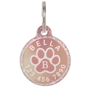 Placa Para Mascotas Nombre y teléfono de monograma Etiqueta de masco