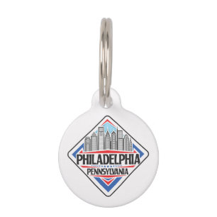 Placa Para Mascotas Nombre y texto personalizados Filadelfia Pennsylva
