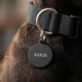 Placa Para Mascotas Nombres de Perros Personalizados Simples Negro Bla