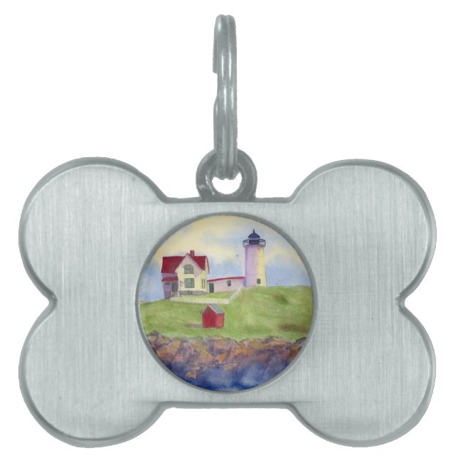 Placa Para Mascotas Nubble Light House York Maine (Frente)