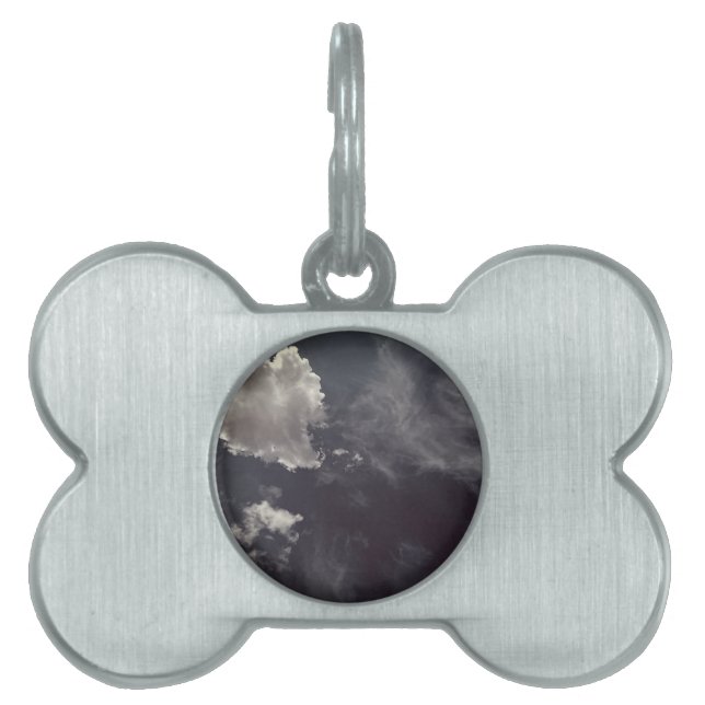 Placa Para Mascotas nube metalizado (Frente)