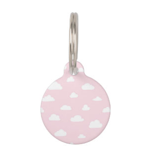 Placa Para Mascotas Nubes Personalizados blancas en el patrón de fond