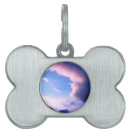 Placa Para Mascotas Nubes rosadas