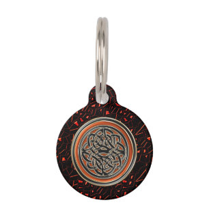 Placa Para Mascotas Nudo del Celtic del purpurina de Halloween