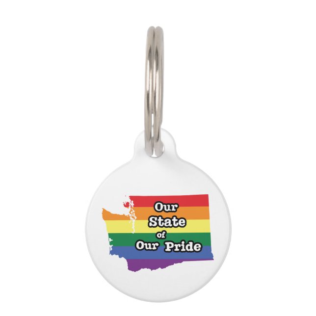 Placa Para Mascotas Nuestro estado de orgullo| Washington (Anverso)
