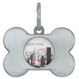 Placa Para Mascotas Nueva York con amor