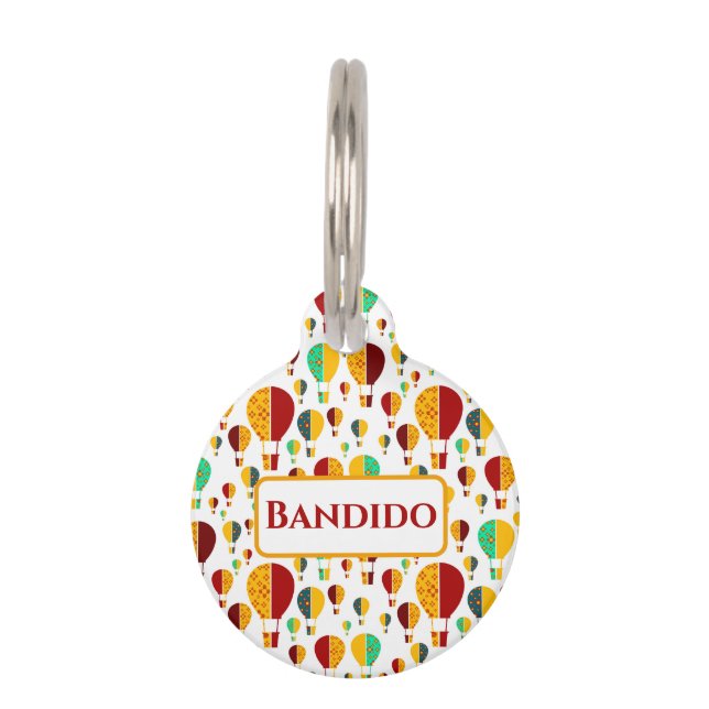 Placa Para Mascotas Nuevo México Zia Globos de aire caliente (Anverso)