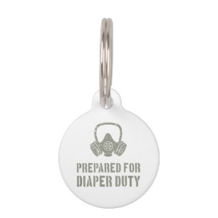 Placa Para Mascotas Nuevo Padre Preparado Para Diaper Duty Funny