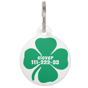 Placa Para Mascotas Número de teléfono de nombre de encantador verde l