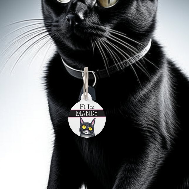 Placa Para Mascotas Número de teléfono personalizado y gato de direcci (Subido por el creador)