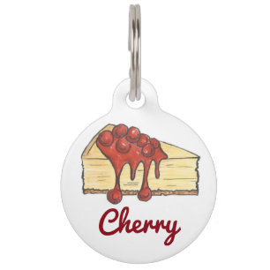 Placa Para Mascotas NYC Cherry Cheese Cheesecake Dog Pet Etiqueta
