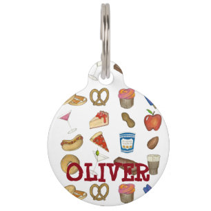 Placa Para Mascotas NYC New York City Foods Foodie Mascota Dog Tag