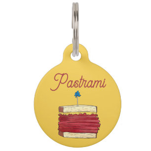 Placa Para Mascotas NYC Nueva York Deli Reuben Corneado Sándwich de ca