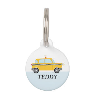 PLACA PARA MASCOTAS NYC TAXI (AZUL)