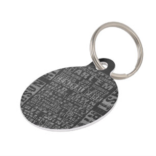 Placa Para Mascotas NYC Vecindarios Gris