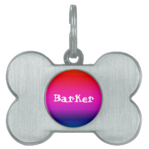 Placa Para Mascotas Ocean Sunset Spectrum Horizontal Blue Púrpura Rojo