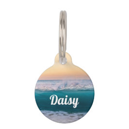 Placa Para Mascotas Océano playa personalizado