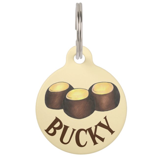 Placa Para Mascotas Ohio OH Mantequilla de maní Buckeye Buck Eye Nuece (Anverso)
