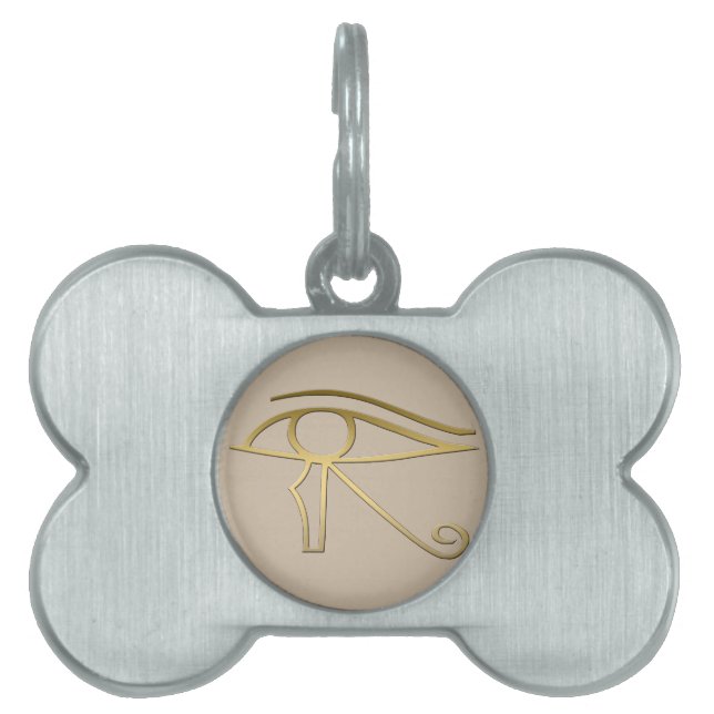 Placa Para Mascotas Ojo del símbolo del egipcio de Horus (Frente)