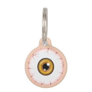 Placa Para Mascotas Ojo marrón Iris Ojo Ojo Halloween Eyeball
