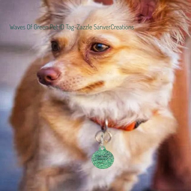 Placa Para Mascotas Olas De Verde (Subido por el creador)