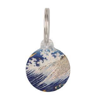 Placa Para Mascotas Olas del Océano de Hokusai Barcos Marítimos