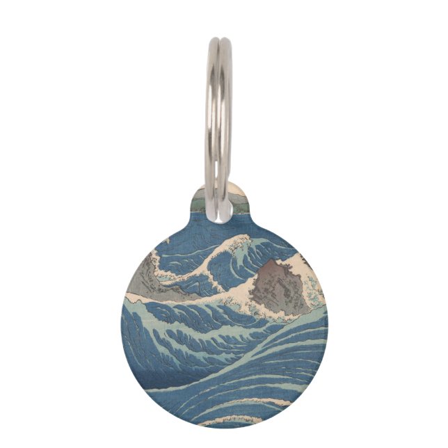 Placa Para Mascotas Olas japonesas de arte de Naruto Whirlpool (Anverso)