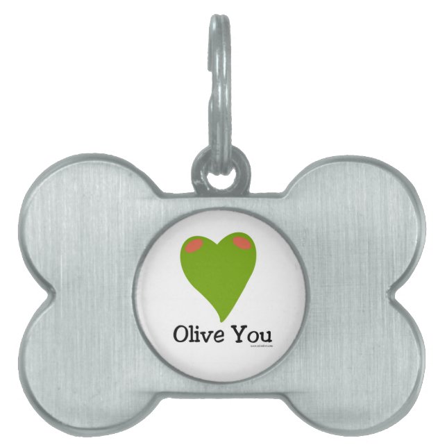 Placa Para Mascotas Olive You (Frente)