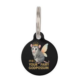 Placa Para Mascotas Opossum de diosa lechera con corona y alas