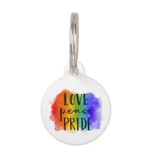 Placa Para Mascotas Orgullo de amor por la paz