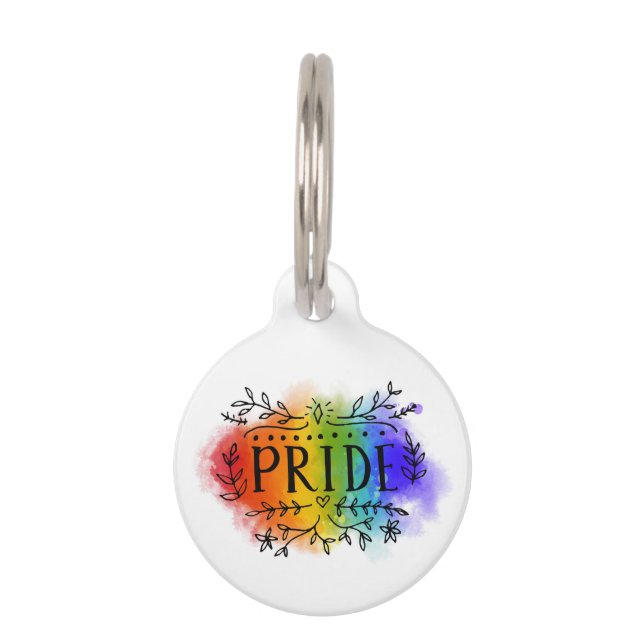 Placa Para Mascotas Orgullo en color de agua (Anverso)