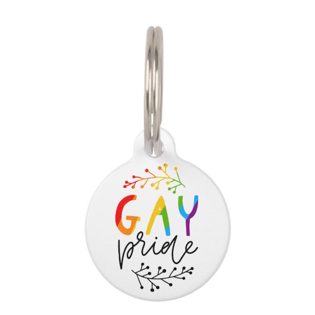 Placa Para Mascotas Orgullo gay (Anverso)