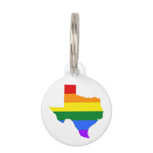 Placa Para Mascotas Orgullo gay Arcoiris de Texas