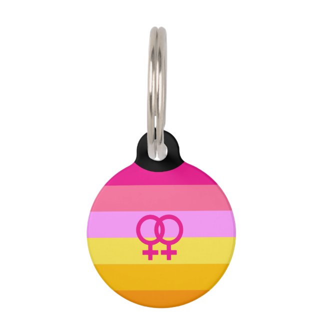 Placa Para Mascotas Orgullo Lesbiana Dawn WLW (Anverso)