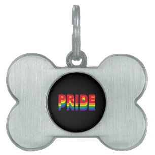 Placa Para Mascotas Orgullo lgbt lgbtq gay arcoíris negro personalizad