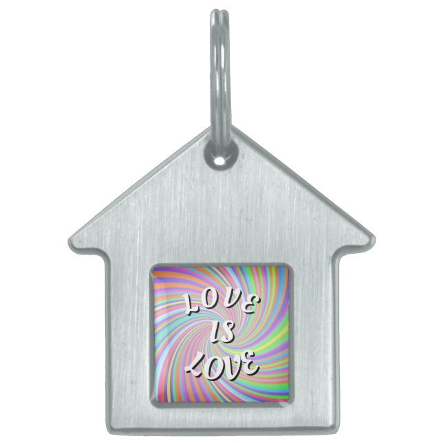 Placa Para Mascotas Orgullo Love Is Love (Frente)