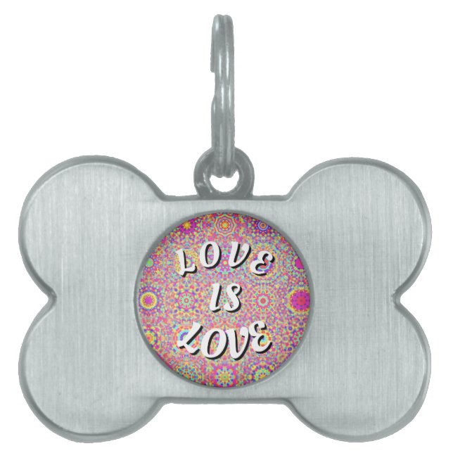 Placa Para Mascotas Orgullo Love Is Love (Frente)