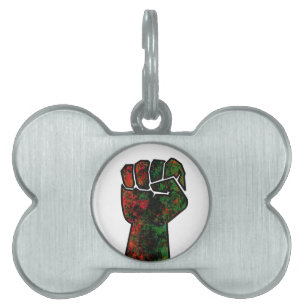 Placa Para Mascotas orgullo negro bandera panafricana roja verde puño 
