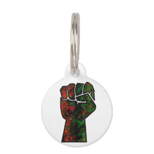 Placa Para Mascotas orgullo negro bandera panafricana roja verde puño 