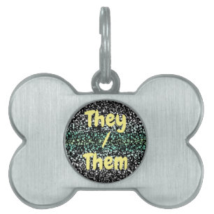 Placa Para Mascotas Orgullo Paragénero Retro Quirky Groovy Boho