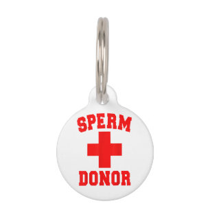PLACA PARA MASCOTAS ORGULLO SPERM DONOR DISPENSER FUNNY HALLOWEEN COST