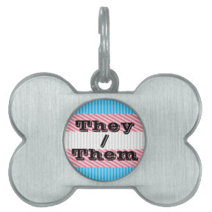 Placa Para Mascotas Orgullo Transgénero de Raya Boho Personalizable Pr
