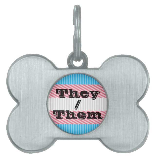 Placa Para Mascotas Orgullo Transgénero de Raya Boho Personalizable Pr (Frente)