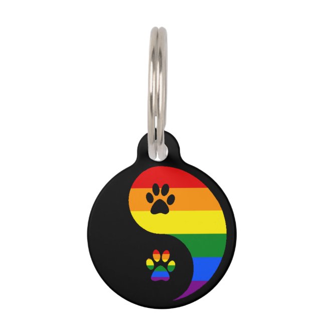 Placa Para Mascotas Orgullo Ying Yang (Anverso)