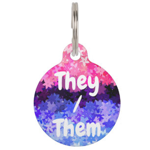 Placa Para Mascotas Orgulloso floral retro boho genial Omnisexual