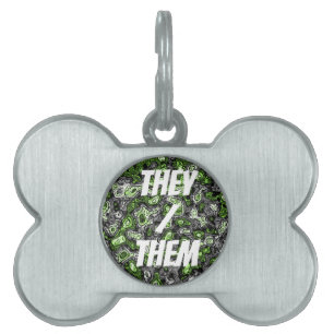 Placa Para Mascotas Orgulloso Groovy Trippy Grungy Funky Abstract Agén