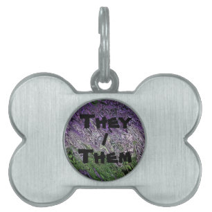 Placa Para Mascotas Orgulloso Grungy Groovy Funky Trippy Genderqueer