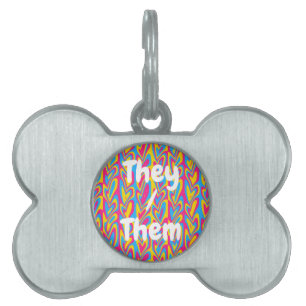 Placa Para Mascotas Orgulloso Pansexual Groovy Trippy Squiggly Quirky 