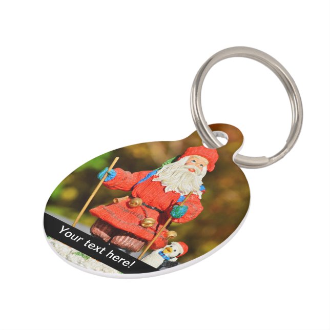 Placa Para Mascotas Ornamento de Santa Claus (Lateral)